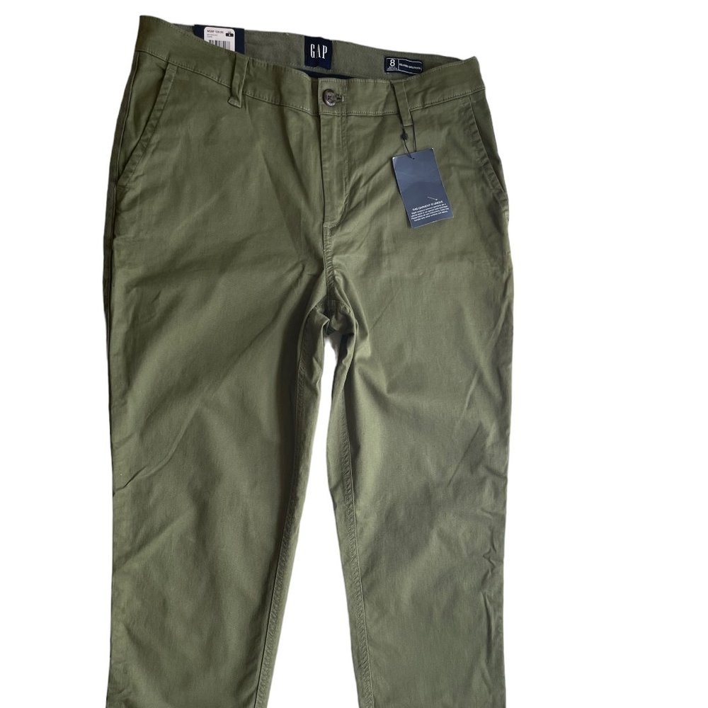 GAP Women's Pants 8 Relaxed Girlfriend Twill Pants Clover Green NWT
